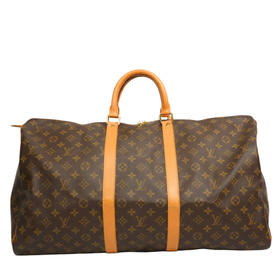 LOUIS VUITTON Monogram Keepall 55 Boston Handbag / Travel Bag M41424
