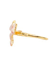 Vintage-Style Ribbon Motif Rhinestone Adjustable Ring
