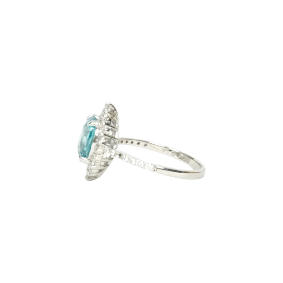 PT900 Zircon 3.04ct Diamond 0.54ct Ring