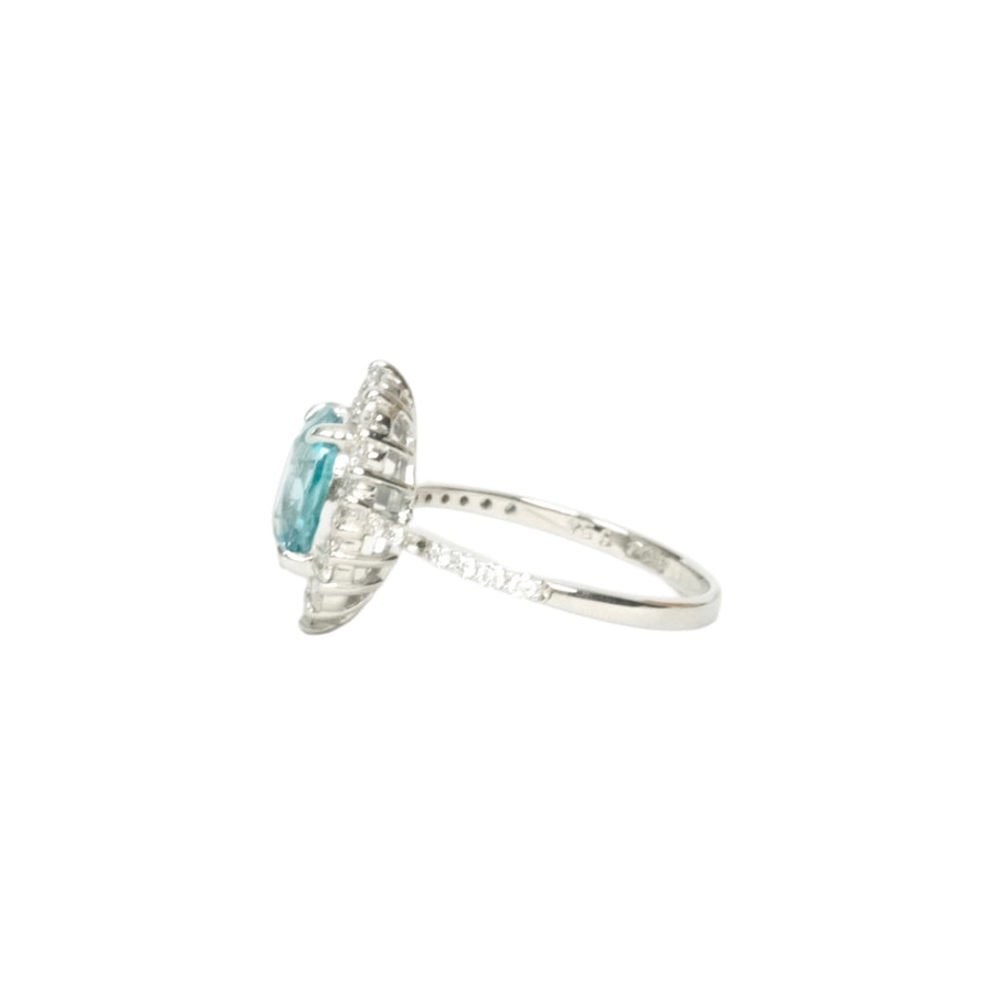 PT900 Zircon 3.04ct Diamond 0.54ct Ring