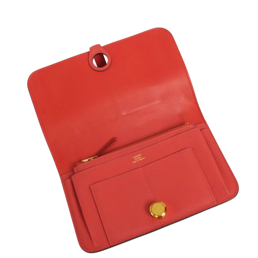 HERMES Dogon GM Taurillon Clemence Wallet