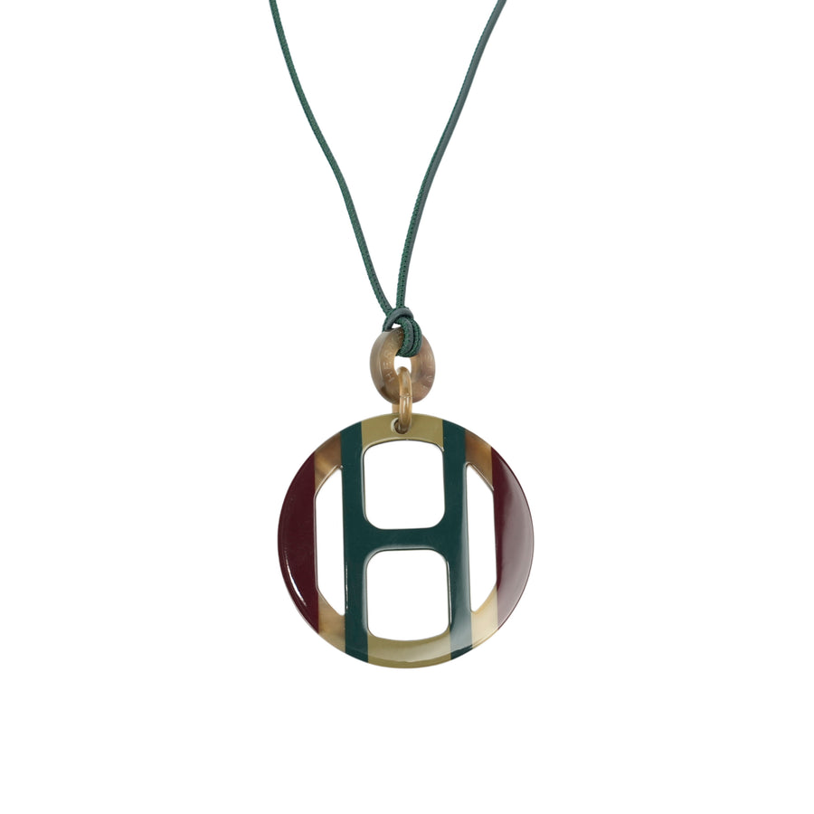 HERMES H Equip Buffalo Horn Lacquer Necklace