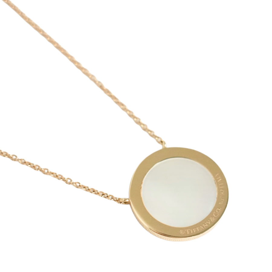 TIFFANY & CO. AU750 T Two Circle Diamond Necklace