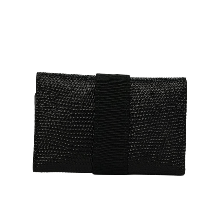 SALVATORE FERRAGAMO Lizard Pattern Vara Plate Key Case