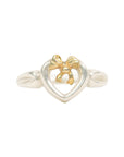 TIFFANY & CO. SV925 K18YG Open Heart Ribbon Ring