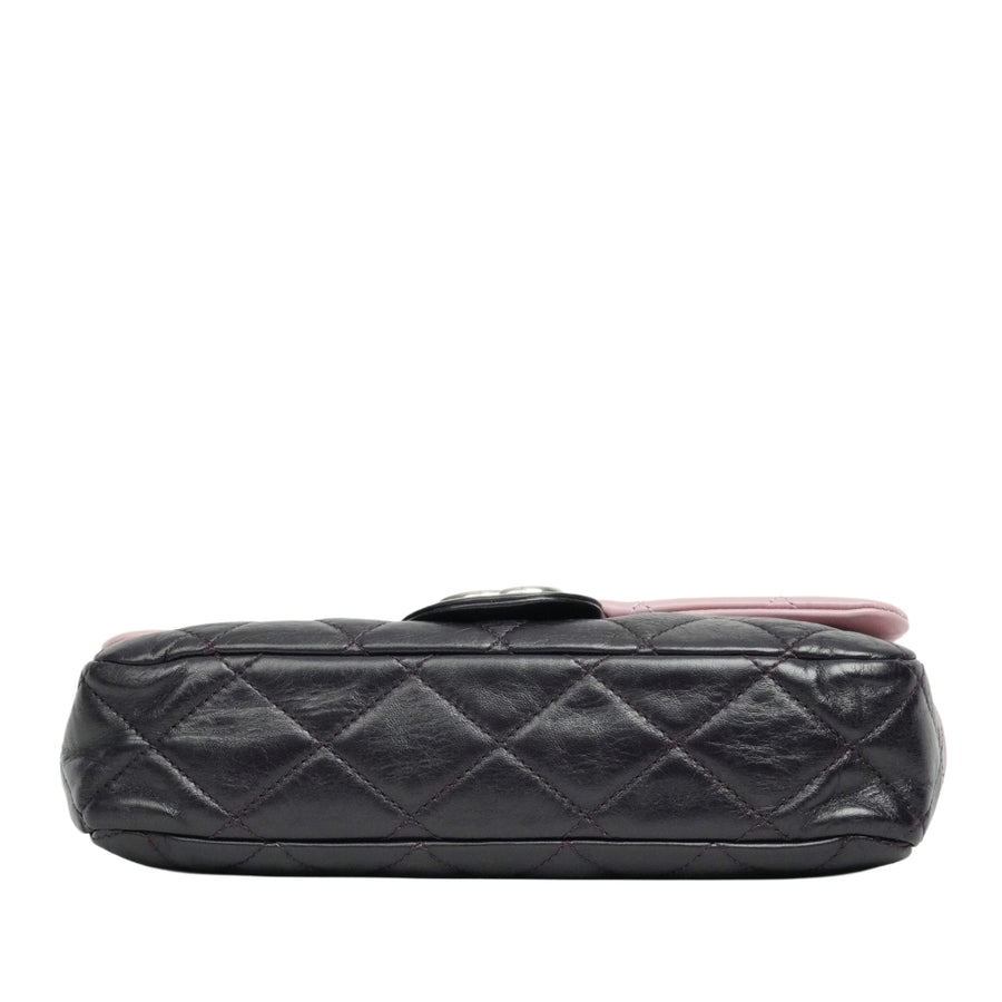 CHANEL 2008–2009 Matelassé Bicolor Chain Shoulder Bag
