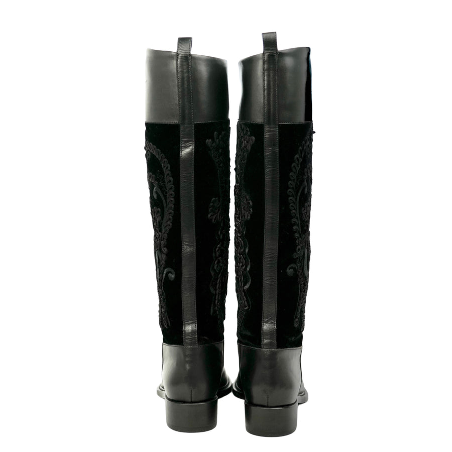 SALVATORE FERRAGAMO Embroidered Long Boots