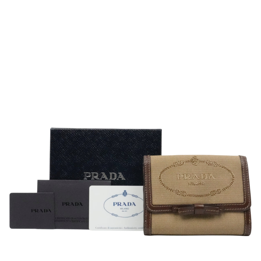 PRADA Jacquard Tri-Fold Wallet