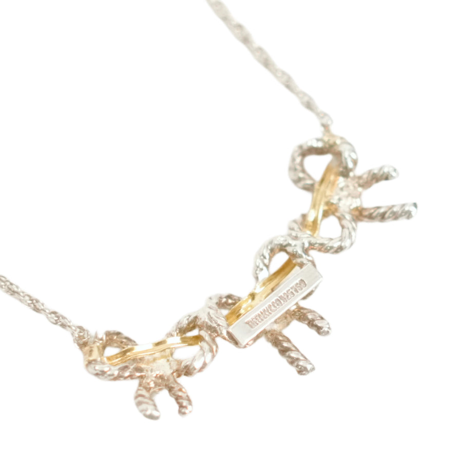 TIFFANY & CO. SV925 K18YG Triple Ribbon Necklace