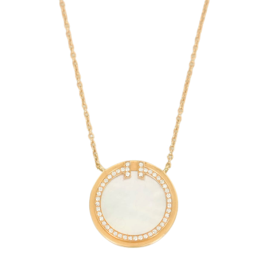 TIFFANY & CO. AU750 T Two Circle Diamond Necklace