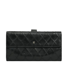 CHANEL 2009–2010 Matelassé Coco Mark Bi-Fold Long Wallet