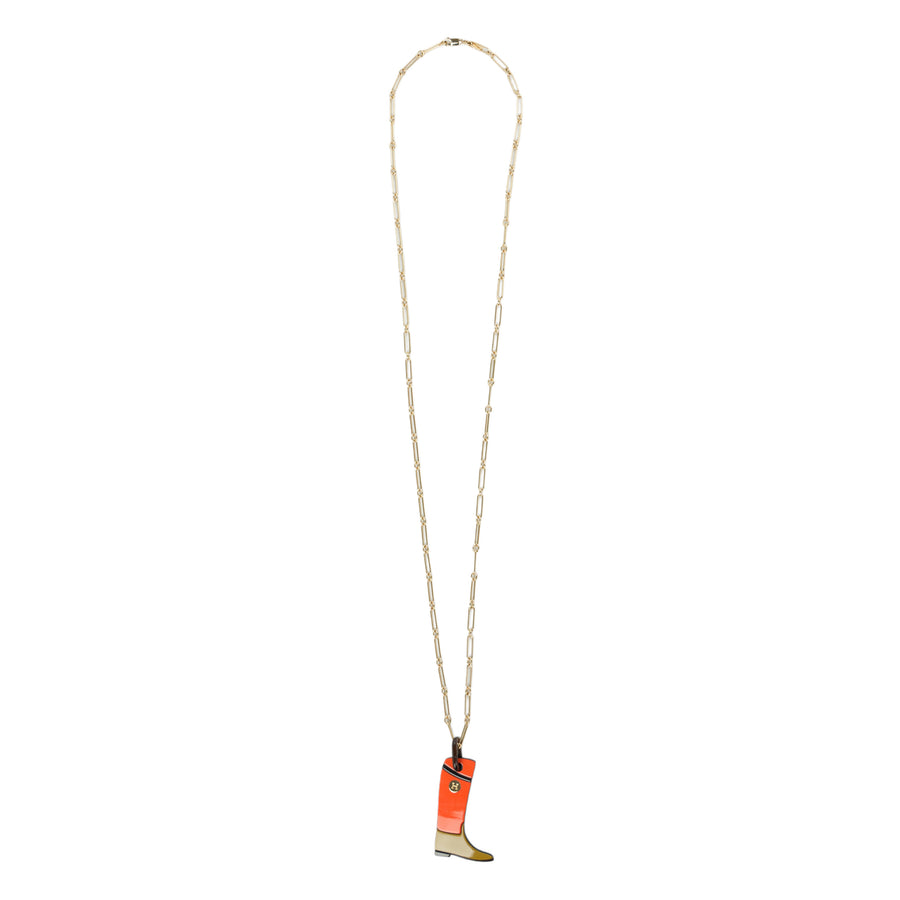 HERMES Buffalo Horn Boots Necklace