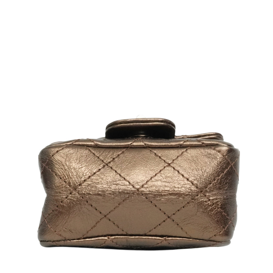 CHANEL 2008-2009 2.55 Matelassé Chain Double Flap Shoulder Bag with Pouch
