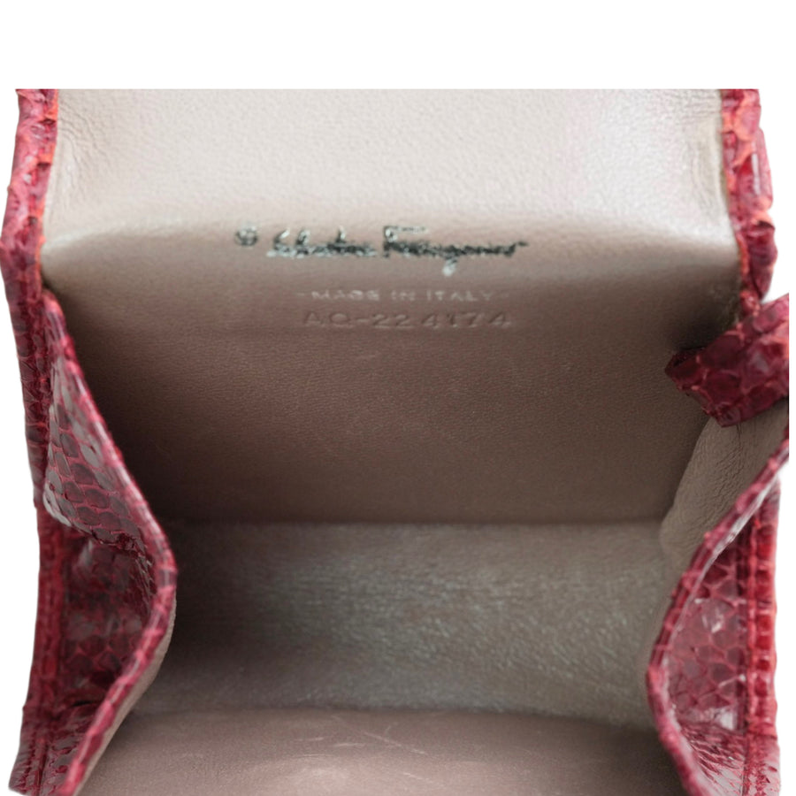 SALVATORE FERRAGAMO Ultra Rare Lizard Leather Parent-Child Bag Handbag