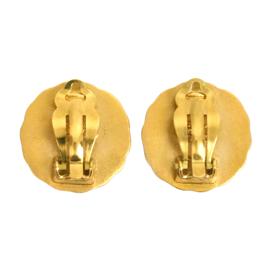 CHANEL Button Coco Mark Earrings