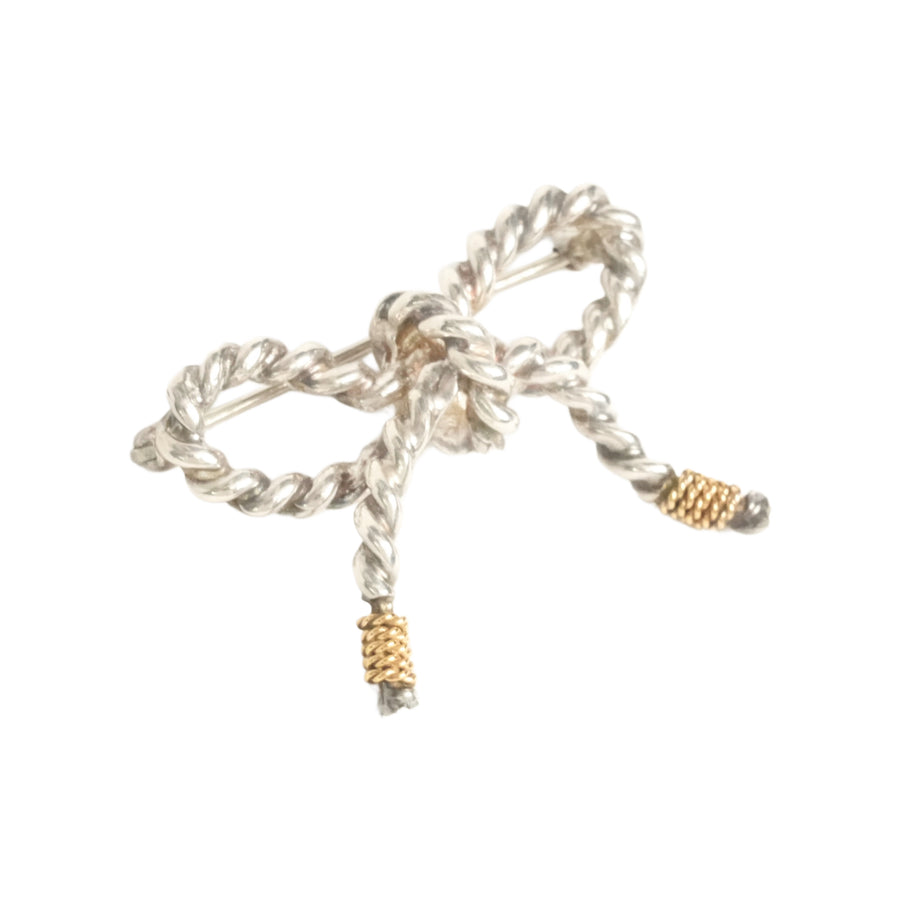 TIFFANY & CO. SV925 K18YG Ribbon Brooch