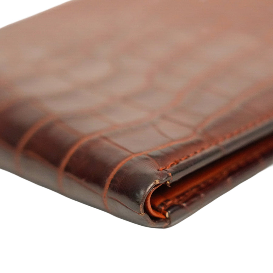 BVLGARI Crocodile Bi-Fold Wallet