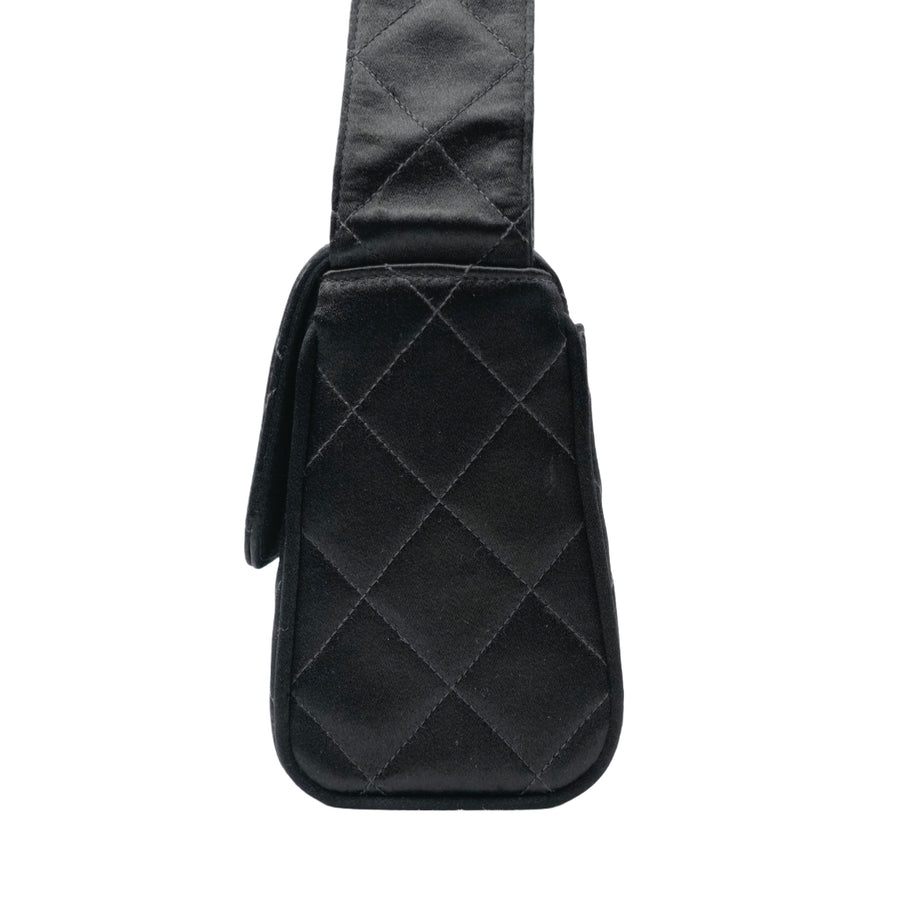 CHANEL 1991-1994 Mini MatelasseSatin Shoulder bag