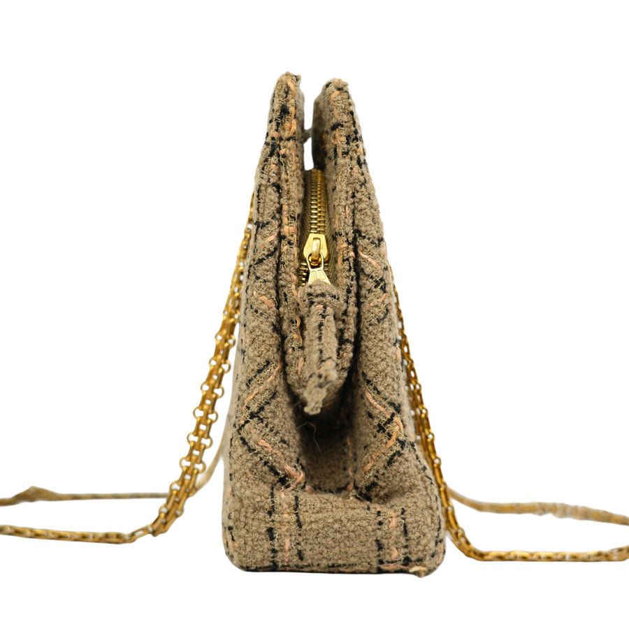 CHANEL 1994–1996 Chain Tweed Shoulder Bag