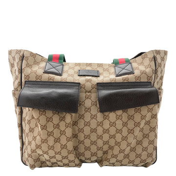 GUCCI  GG Canvas Sherry Line 161836 Tote Bag/Handbag