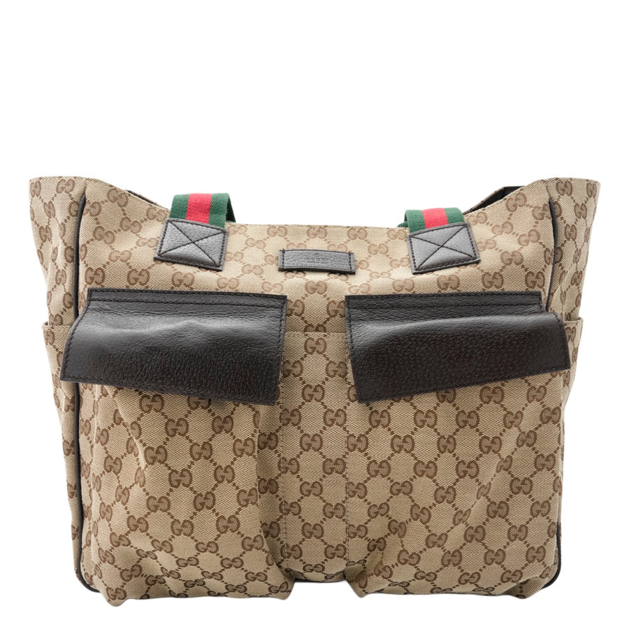 GUCCI  GG Canvas Sherry Line 161836 Tote Bag/Handbag