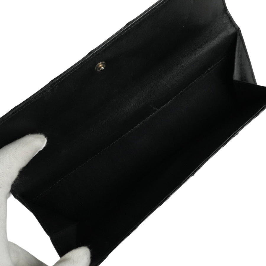 CHANEL 2009–2010 Matelassé Coco Mark Bi-Fold Long Wallet
