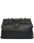 CHANEL 2002–2003 Chain Caviar Leather Shoulder Bag