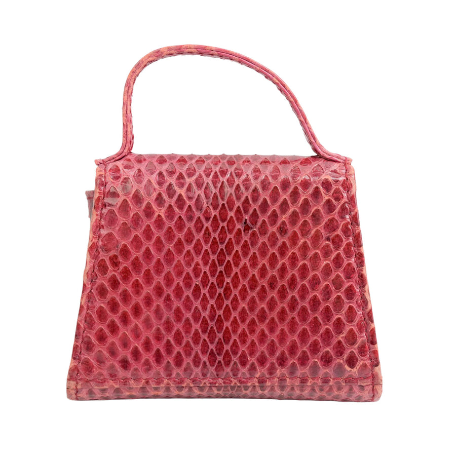 SALVATORE FERRAGAMO Ultra Rare Lizard Leather Parent-Child Bag Handbag