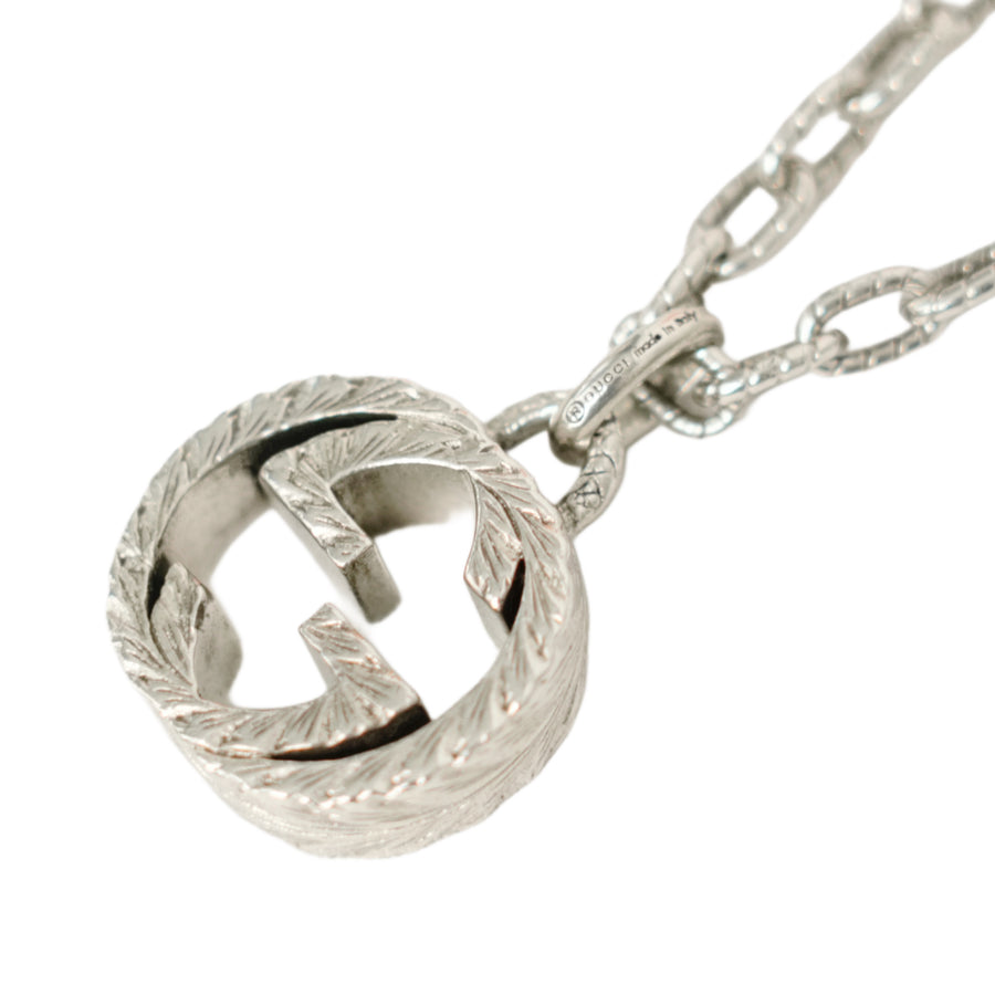 GUCCI SV925 Arabesque Interlocking GG Logo Necklace