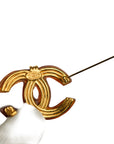 CHANEL Tortoise Shell Coco Mark Brooch