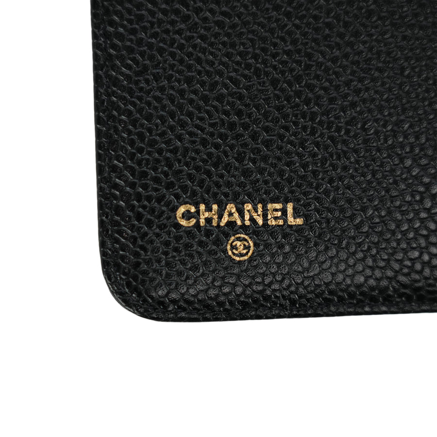CHANEL 1997–1999 Coco Mark Caviar Leather Planner Cover