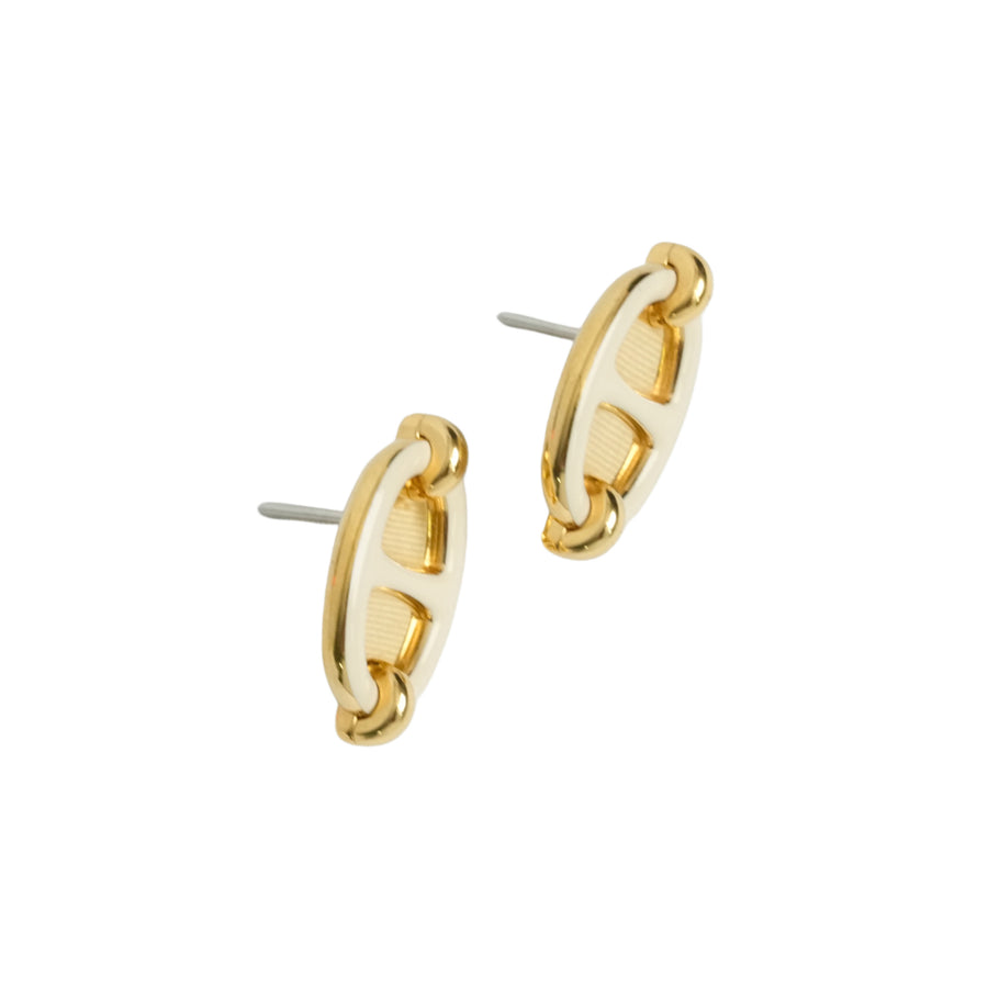 HERMES Mini Maillon Chain Link Earrings