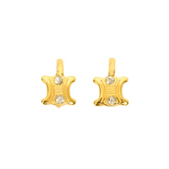 CELINE Macadam Rhinestone Earrings