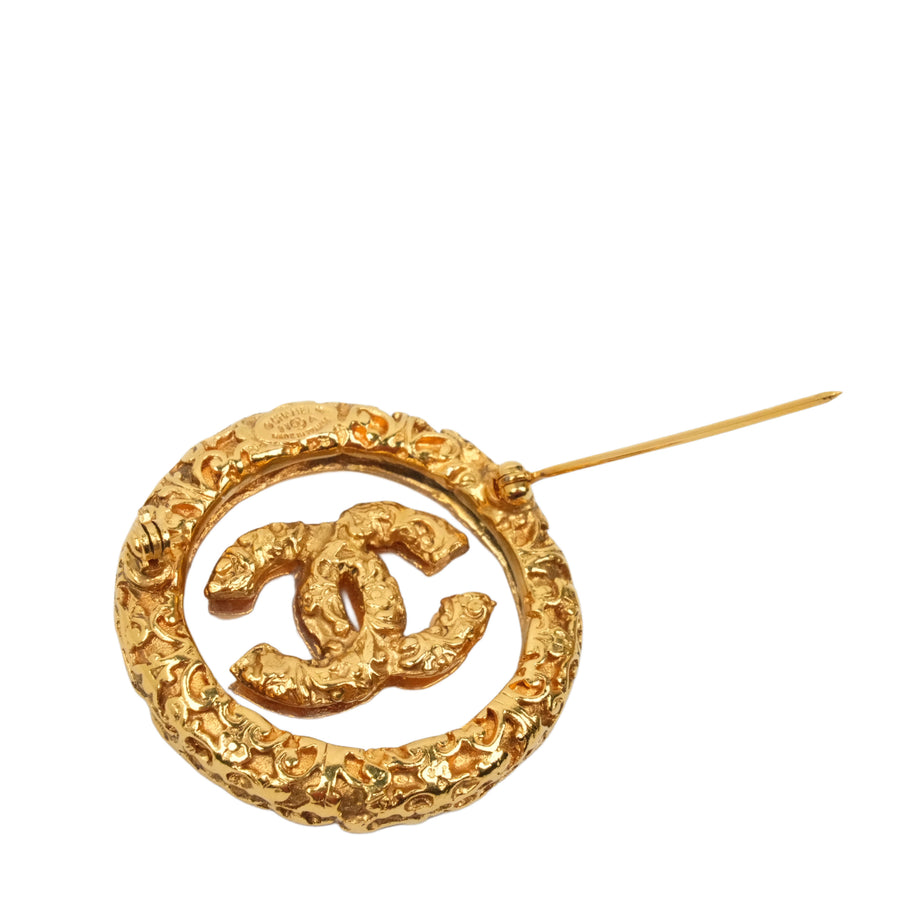 CHANEL Coco Mark Lava Circle Brooch
