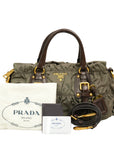 PRADA Nylon Leather Handbag / Shoulder Bag