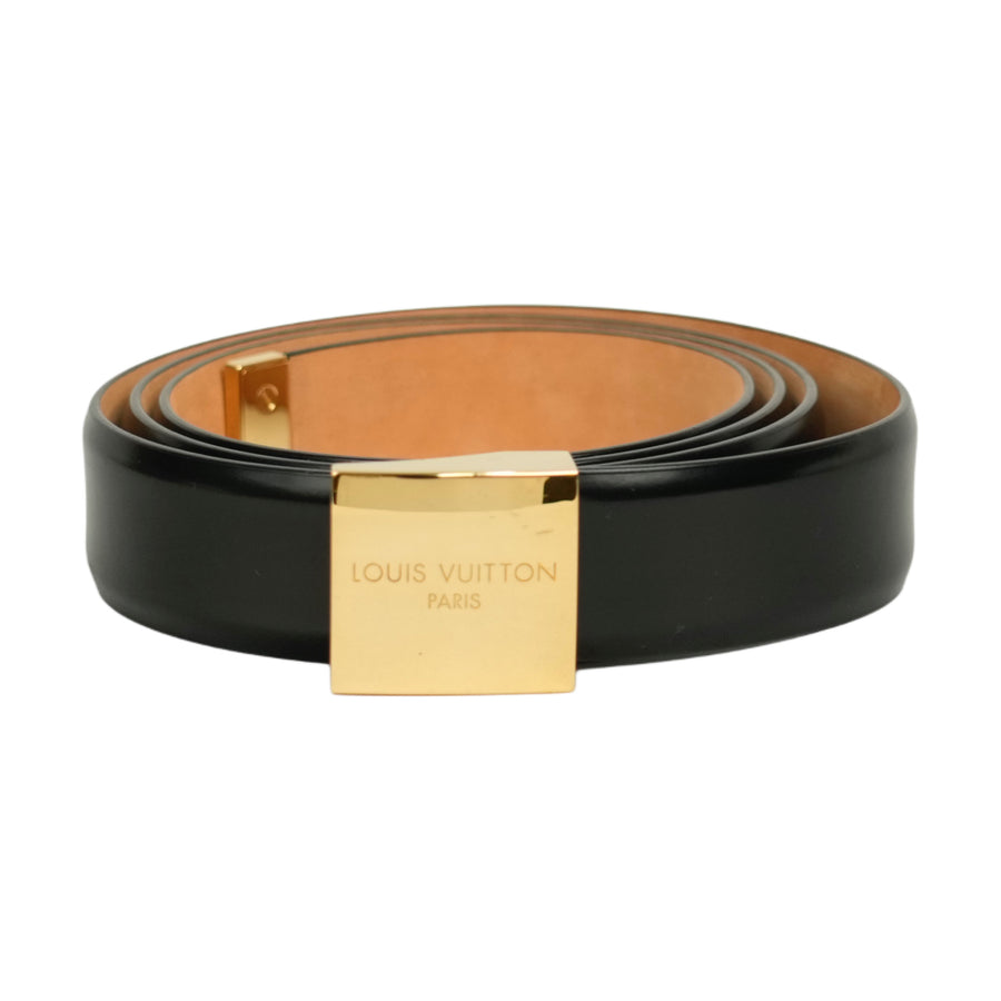 LOUIS VUITTON Noir Ceinture Carré M6805Q Belt
