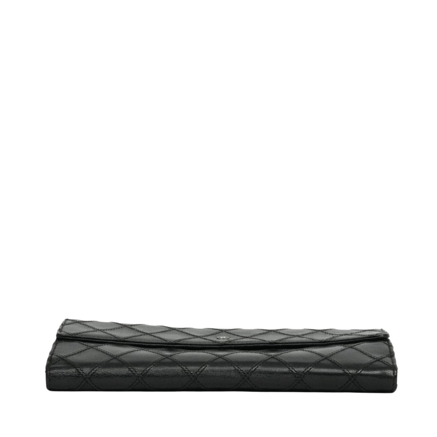 CHANEL 2009–2010 Matelassé Coco Mark Bi-Fold Long Wallet