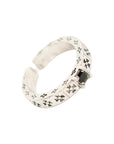 Vintage-Style Cross Motif Stone Open Ring