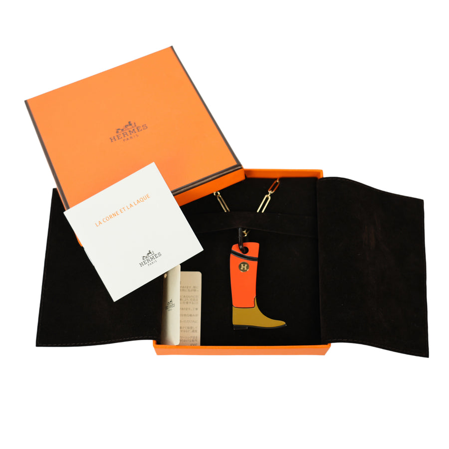 HERMES Buffalo Horn Boots Necklace