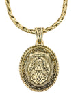 Vintage-Style Face Motif Rhinestone Necklace(Gold-Plated Brass)