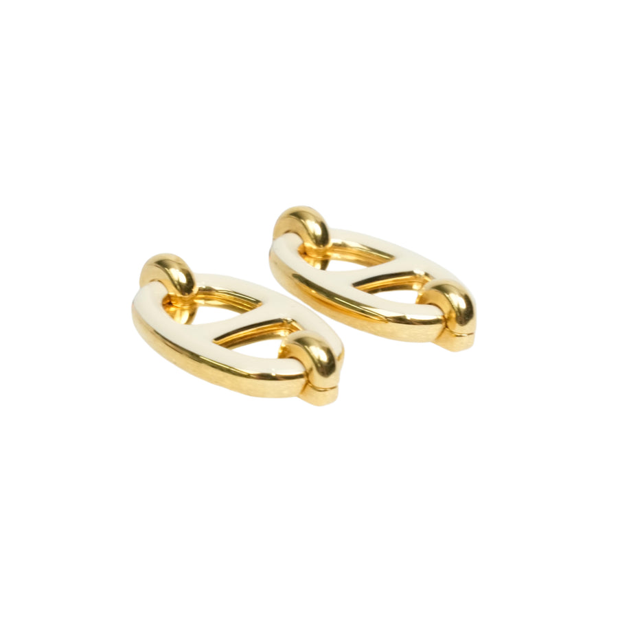 HERMES Mini Maillon Chain Link Earrings