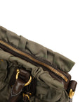 PRADA Nylon Leather Handbag / Shoulder Bag