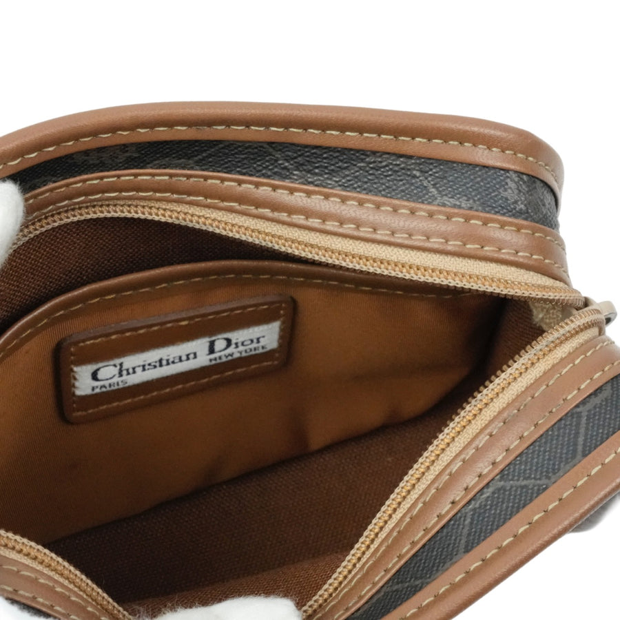 CHRISTIAN DIOR Canvas Honeycomb Pattern Pouch