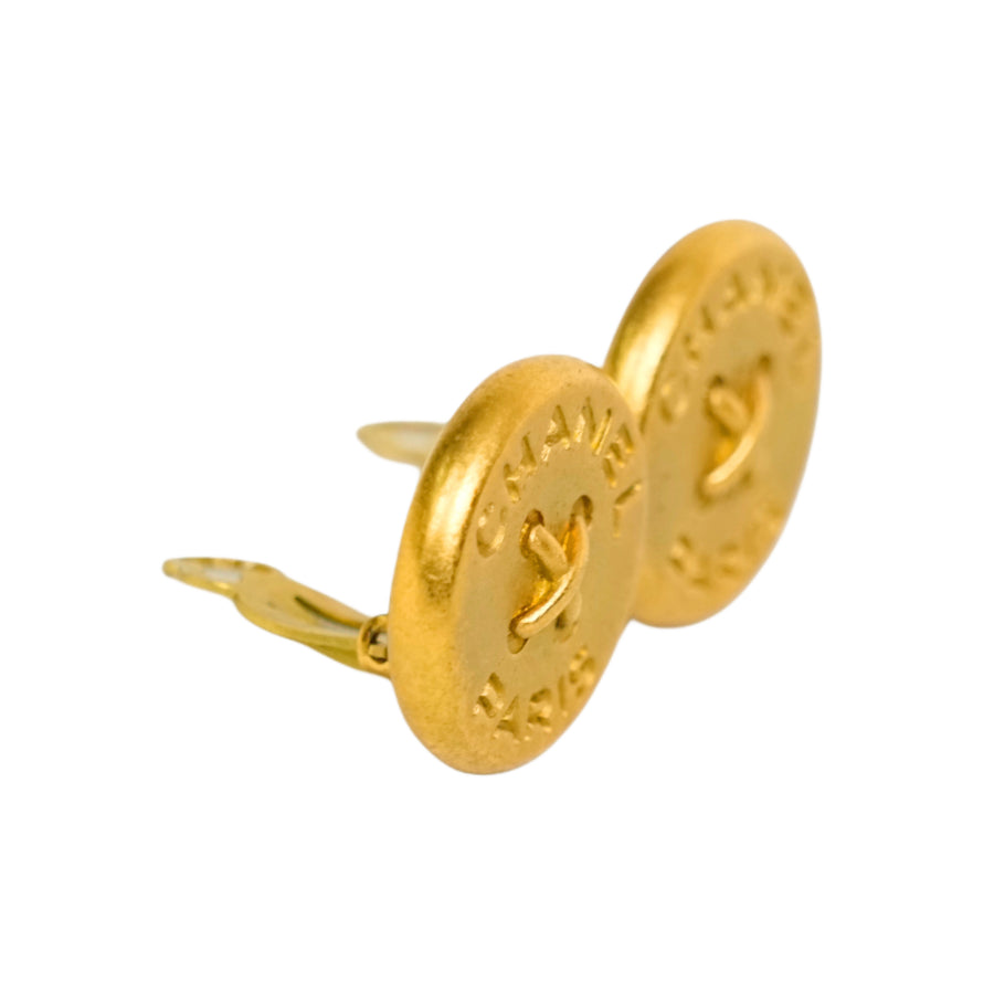 CHANEL Button Earrings