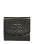 CHANEL 2000-2002 Coco Mark Caviar Skin Bi-Fold Wallet