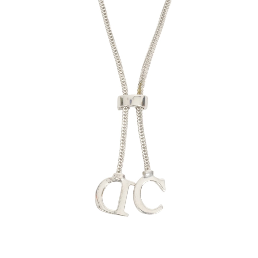 CHRISTIAN DIOR CD Logo Rhinestone Necklace