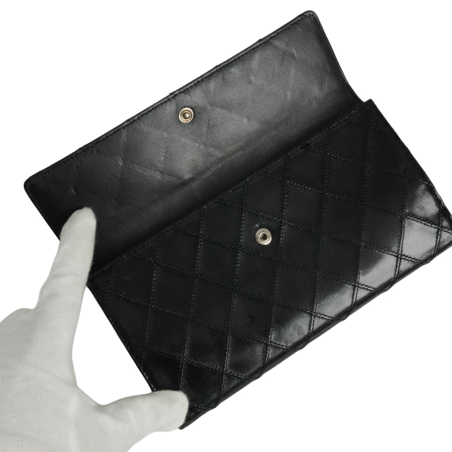 CHANEL 2009–2010 Matelassé Coco Mark Bi-Fold Long Wallet