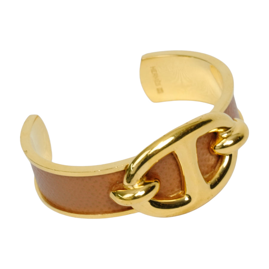 HERMES Chaine d'Ancre Leather Bangle