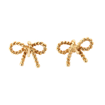 TIFFANY & CO. Ribbon Earring 750YG 2.7g