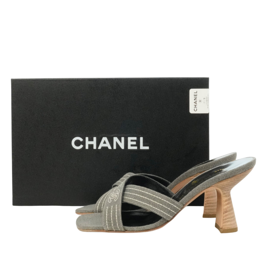 CHANEL Cross Strap Sandals